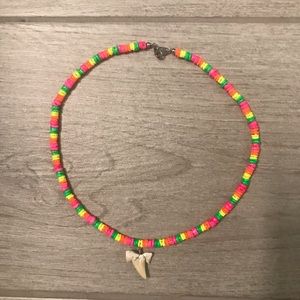 Neon Shark Tooth Necklace
